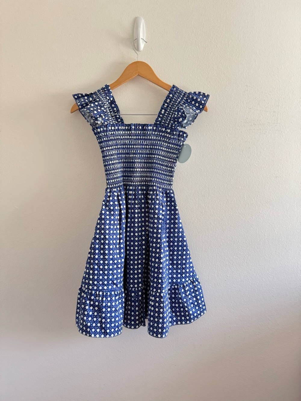 NWT Hill House The Elizabeth Nap Mini Dress in Blue Basket Weave size XXS - Picture 9 of 12